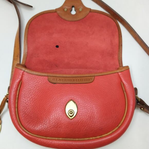 Dooney & Bourke All Weather Leather Red Flap Closure Crossbody Bag - Vintage - Picture 8 of 16